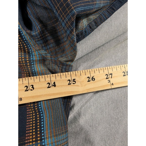 prAna Rennin Button Up Shirt Mens L/S‎ XL Organic Cotton Polyester Blend Plaid - Picture 5 of 6